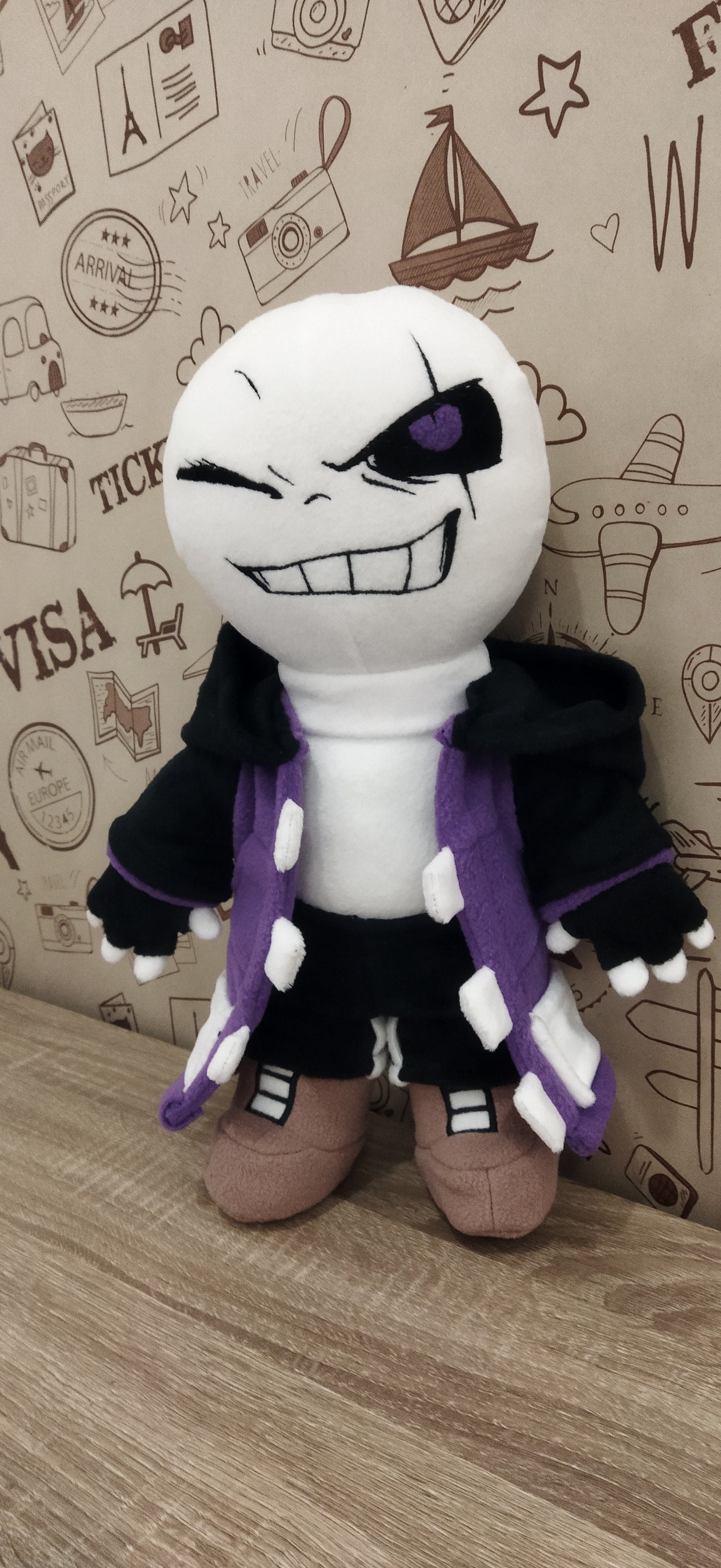 Killer Sans. Undertale. Large Plush Toy. Size 15 Inch 