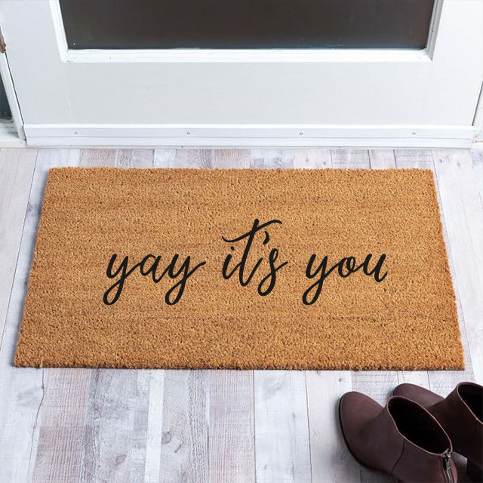 Yay Its You Happy Mat Glad You Are Here spring Etsy