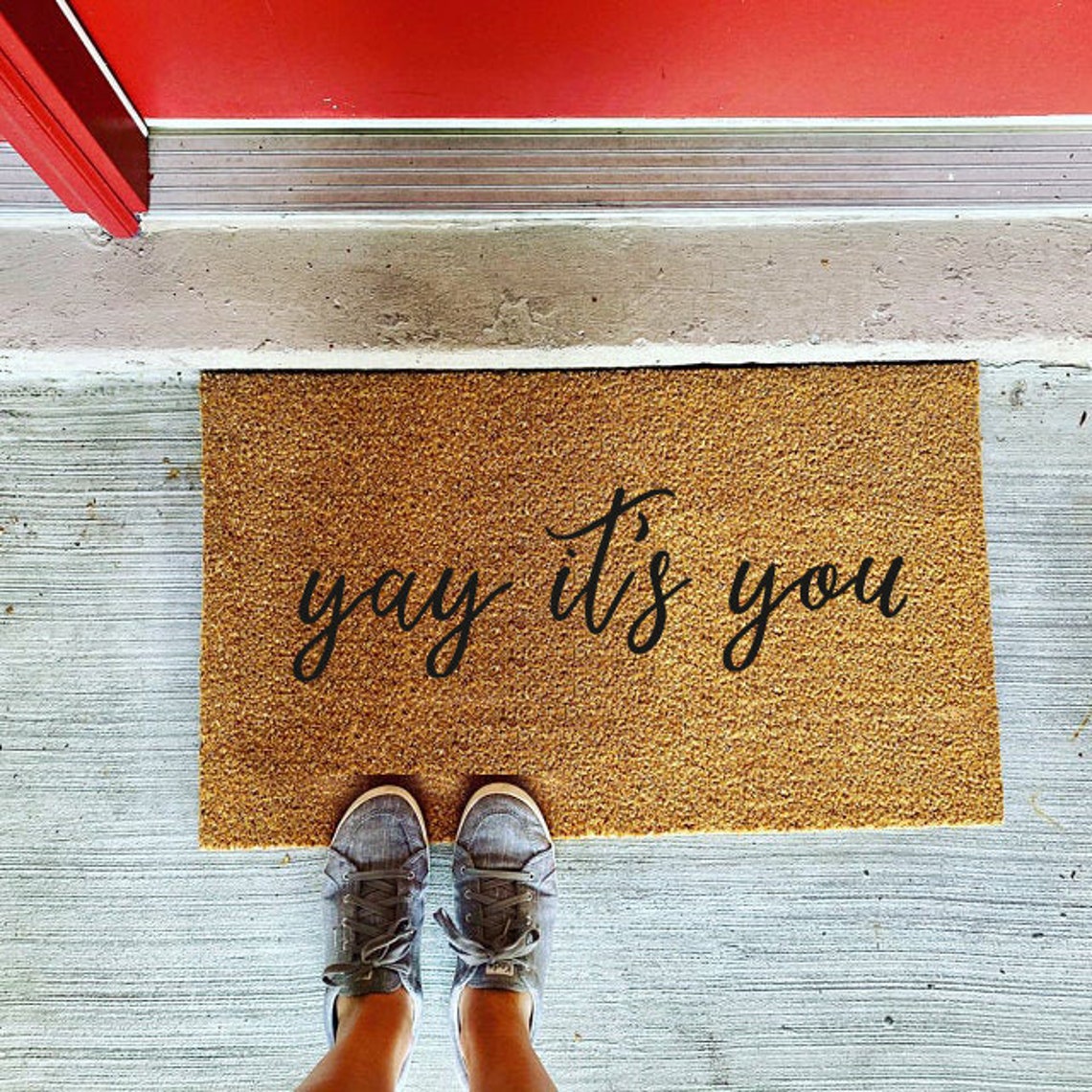 Yay Its You Happy Mat Glad You Are Here spring Etsy