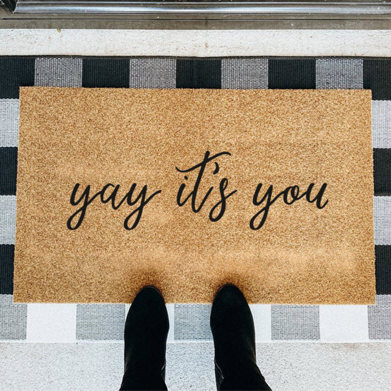 Yay Its You Happy Mat Glad You Are Here spring Etsy