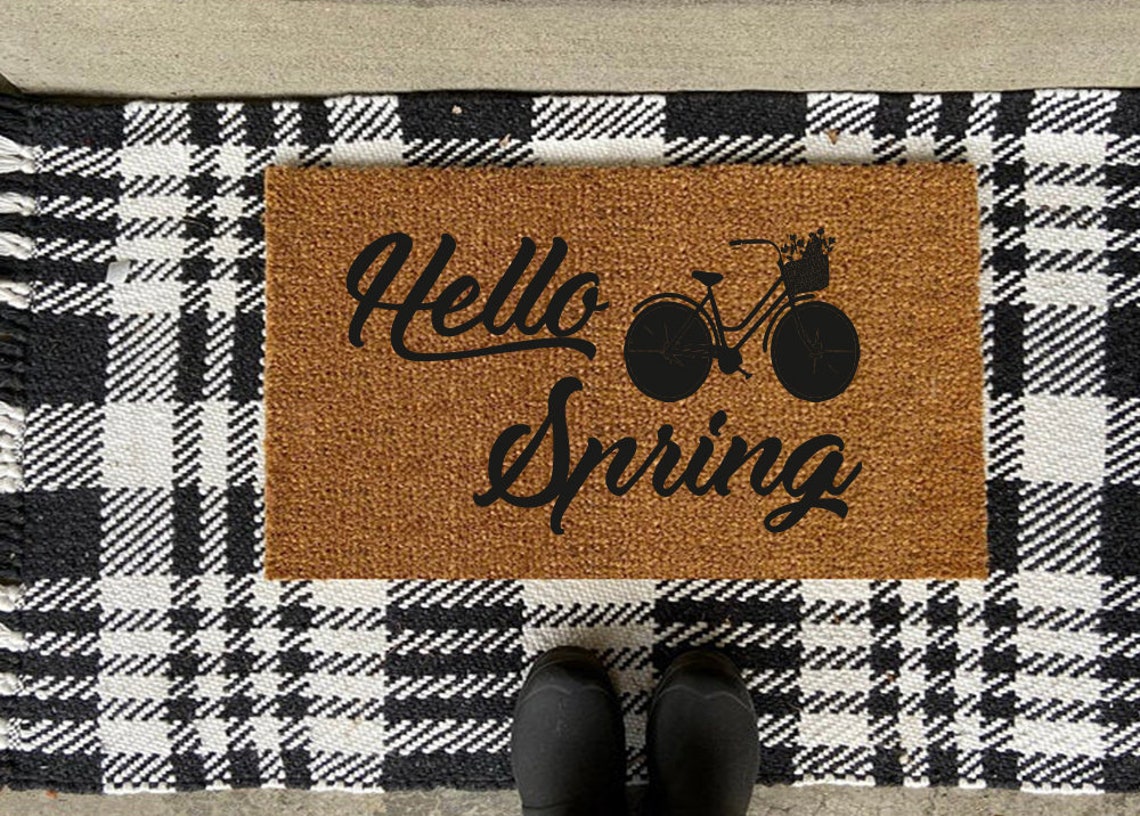 Hello Spring doormat Spring Doormat spring decor New Etsy