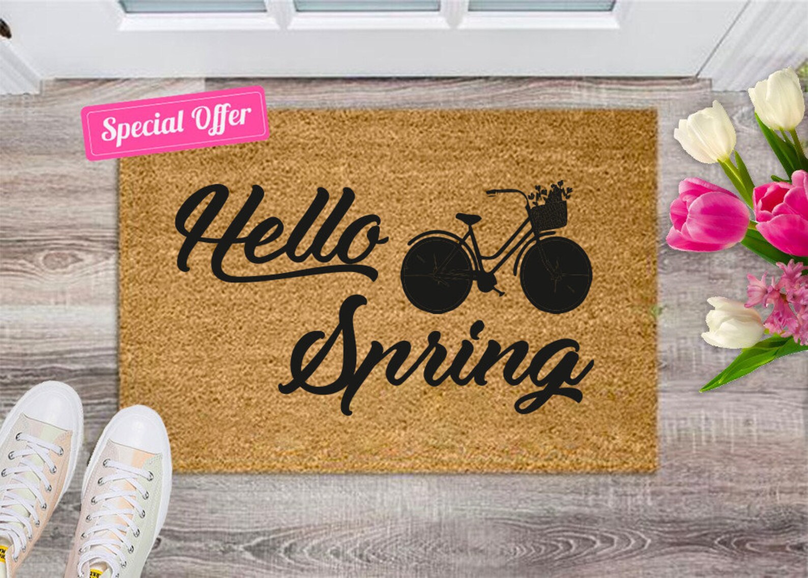 Hello Spring doormat Spring Doormat spring decor New Etsy