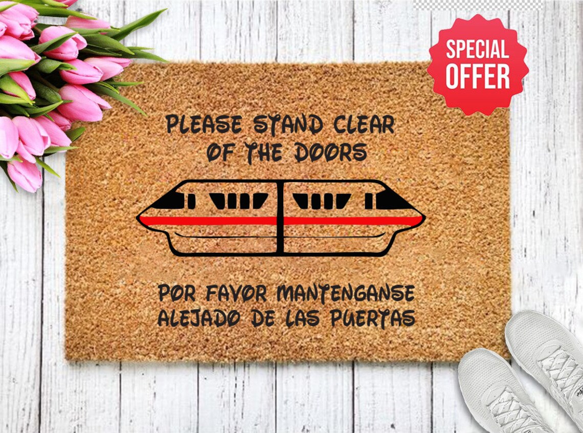 Monorail Disney Doormat Please stand clear of door Disney Etsy