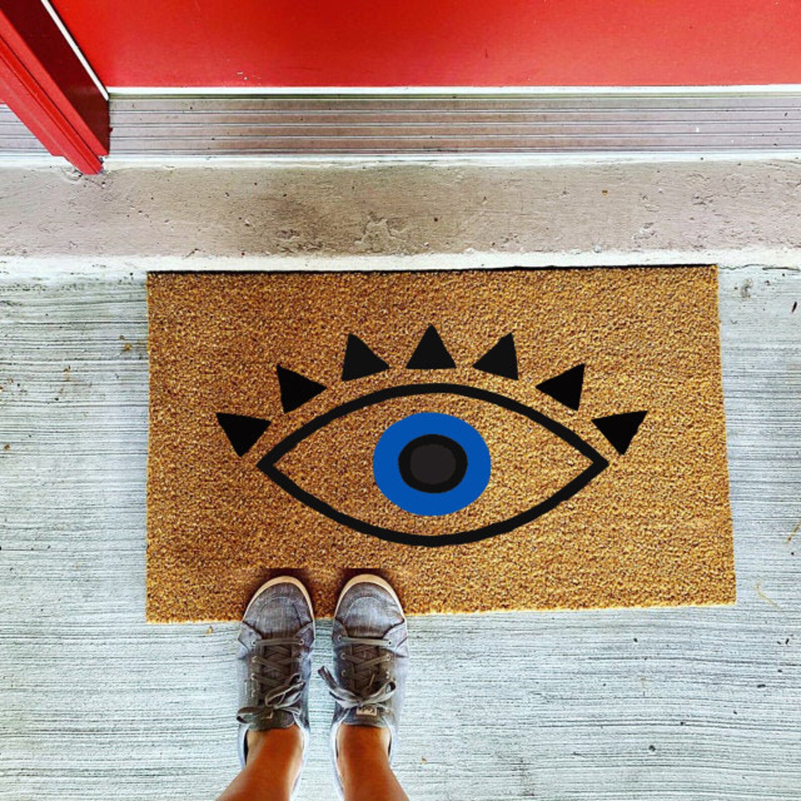 Evil Eye Doormat Custom Mat Housewarming Doormat Etsy