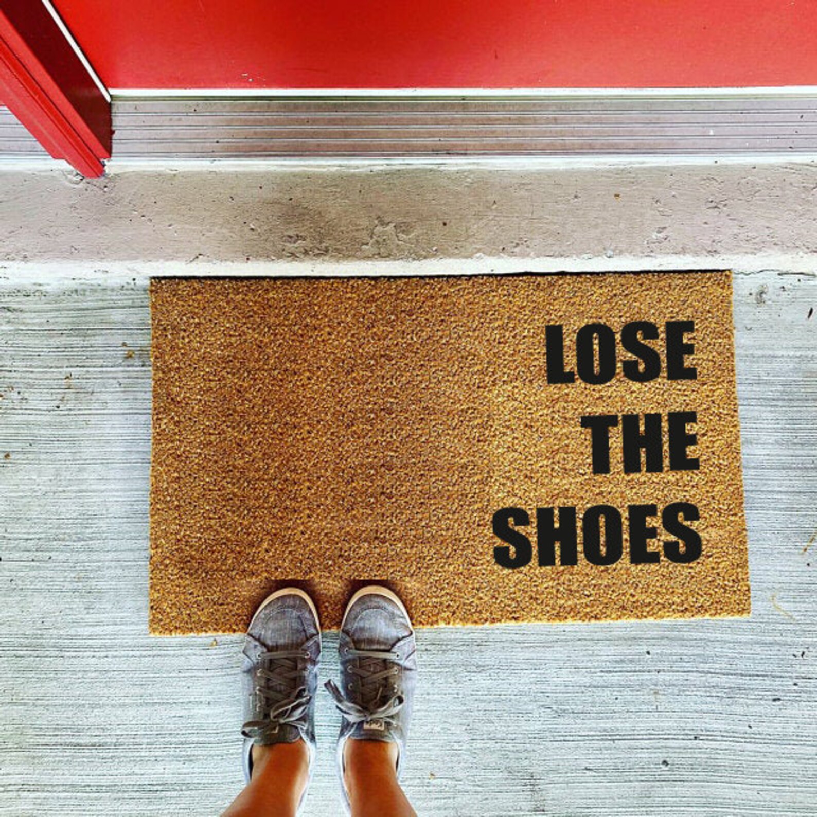 Lose The Shoes Doormat Shoes Off Doormat Funny Mat Etsy