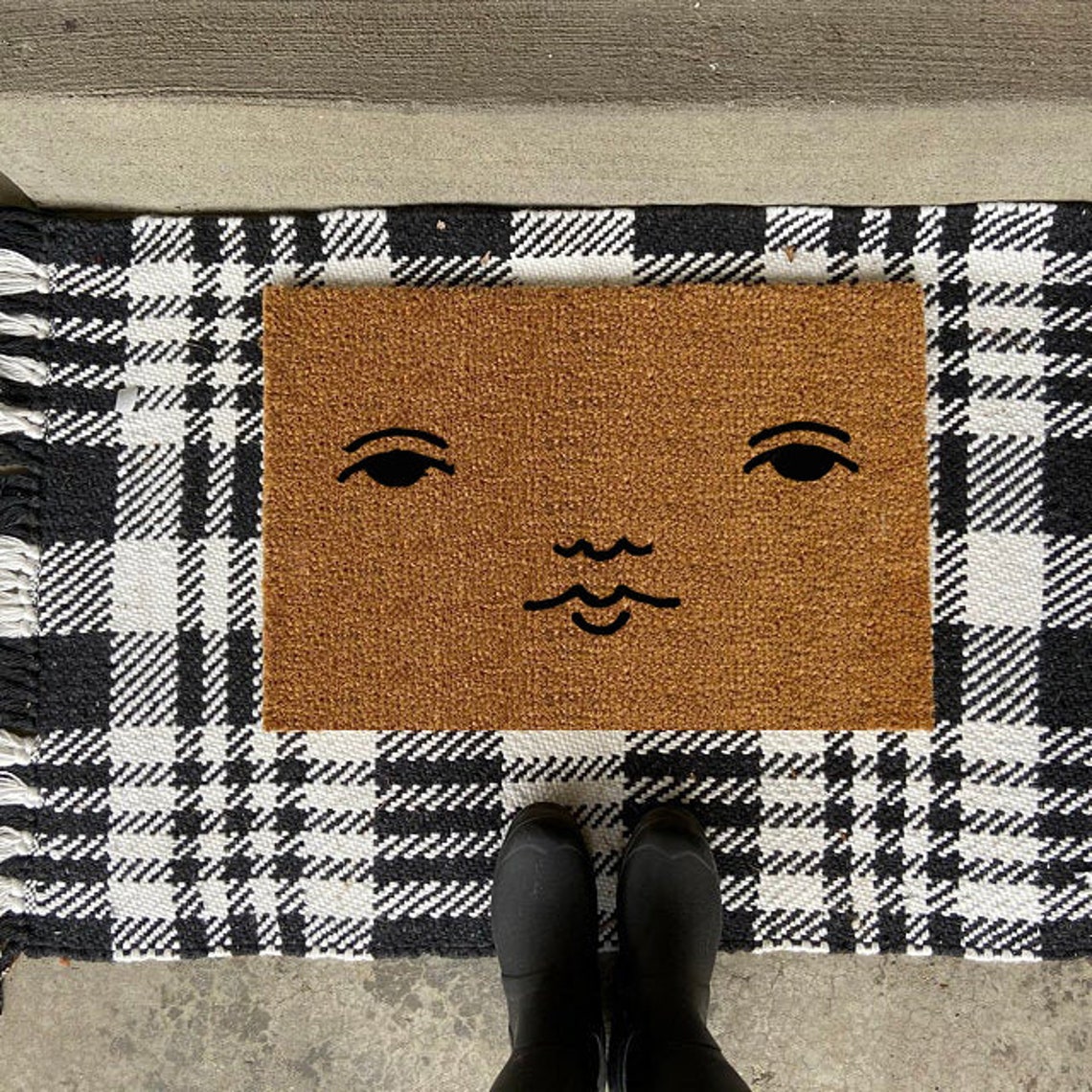 Face doormat Funny Doormat Humor Gift Mat Etsy