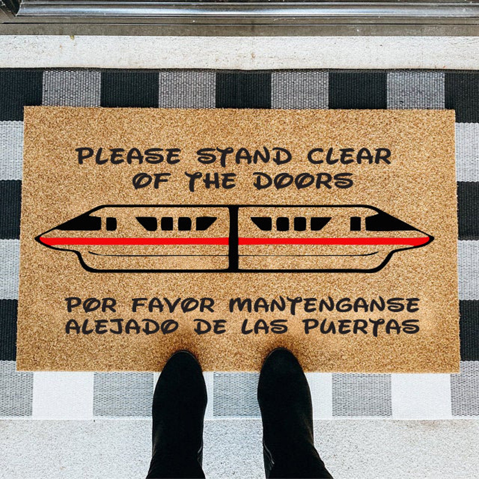 Monorail Disney Doormat Please stand clear of door Disney Etsy