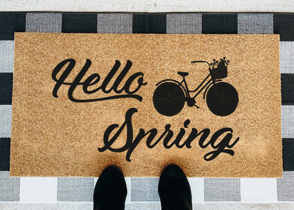 Hello Spring doormat Spring Doormat spring decor New Etsy