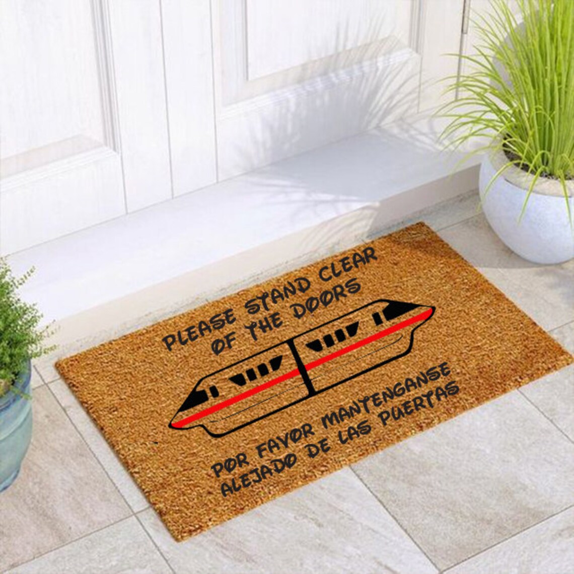 Monorail Disney Doormat Please stand clear of door Disney Etsy