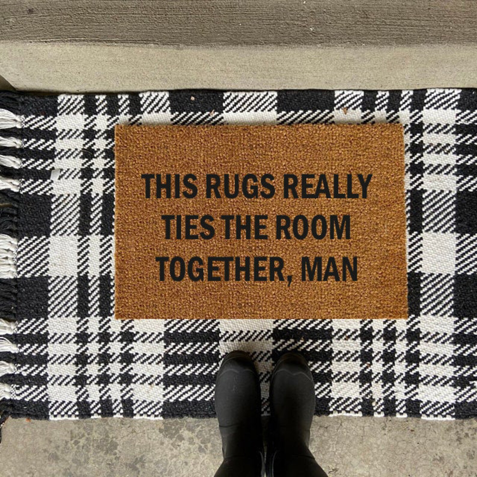 This Rug Really Ties the Room Together Man Doormat The Big Etsy