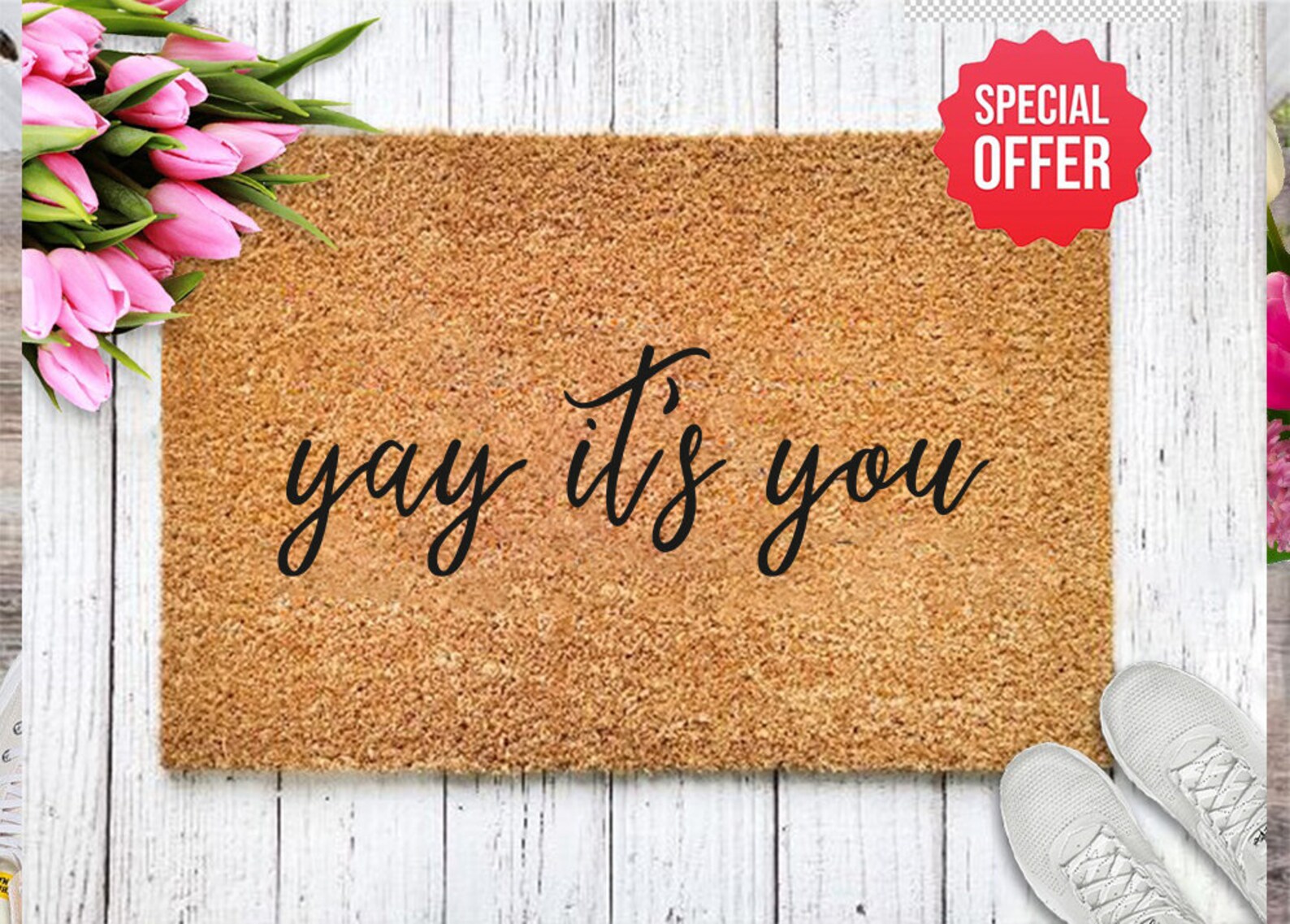 Yay Its You Happy Mat Glad You Are Here spring Etsy