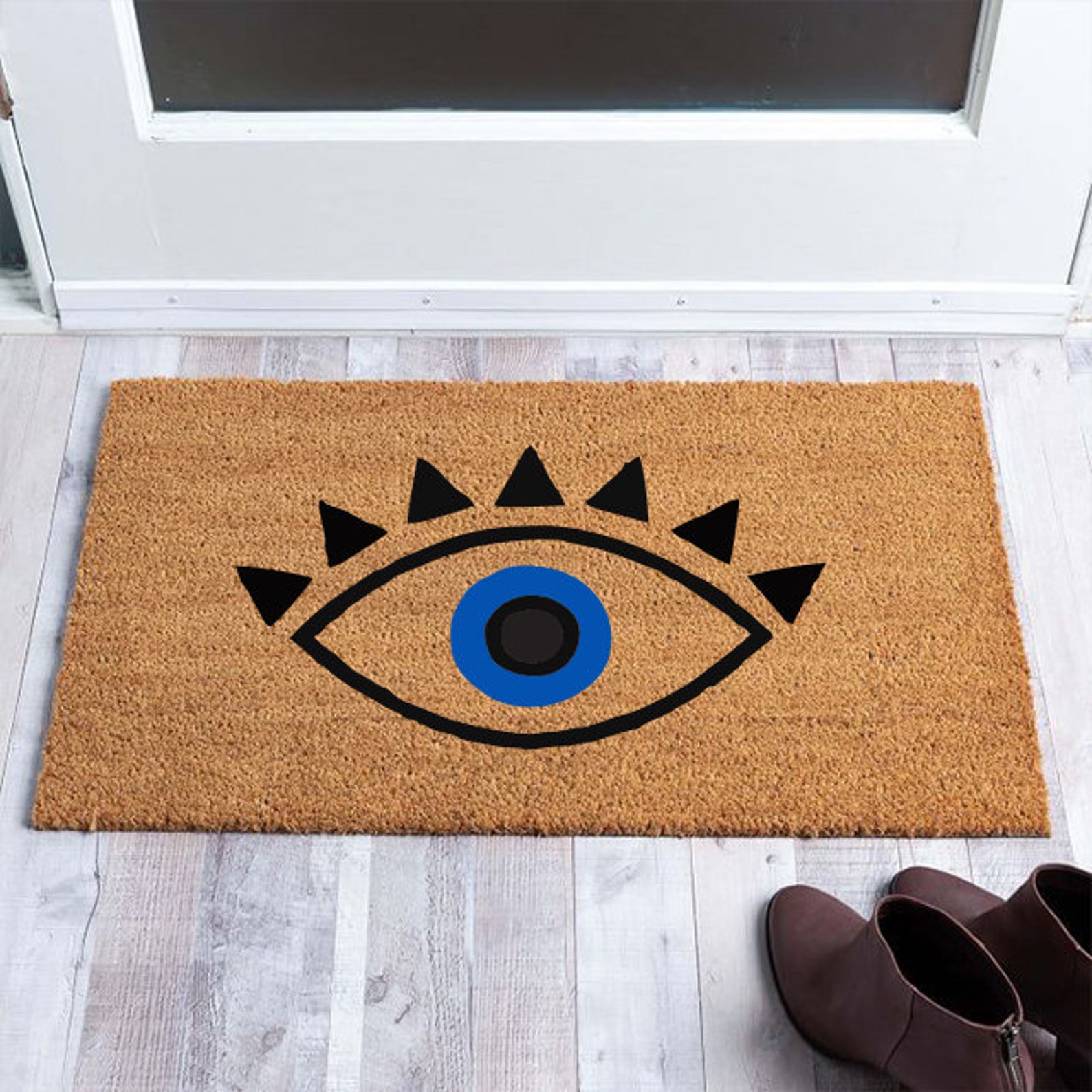 Evil Eye Doormat Custom Mat Housewarming Doormat Etsy