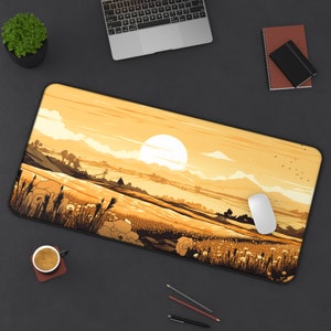 Plains Theme Playmat, Card Game Play Mat, White Mana Mat, Gaming Mat, Magic Theme Mousepad, Large Desk Accessory, Magic Decor, White Magic