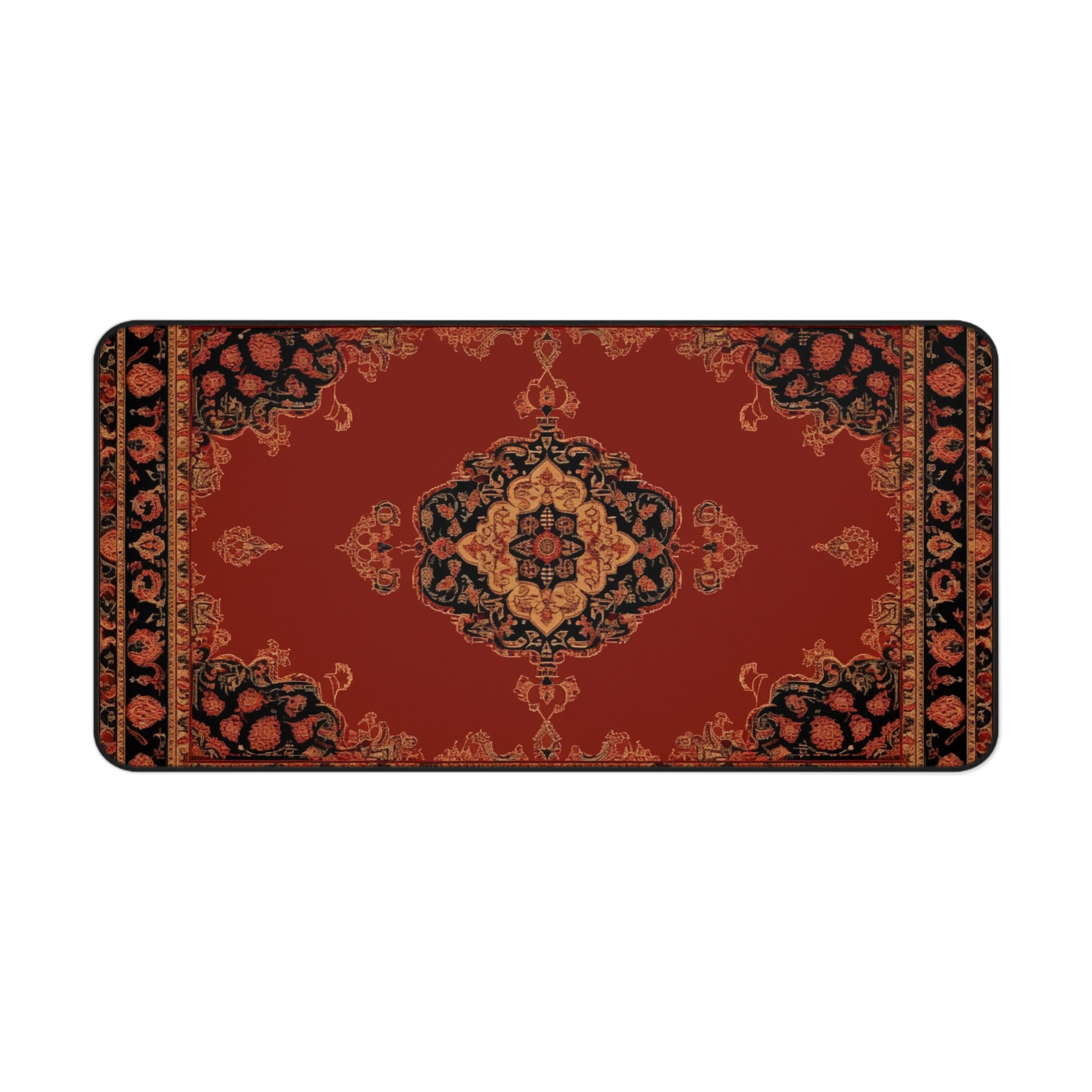 Red Persian Rug Mouse Pad, Oriental Rug Mousepad, Large Deskmat