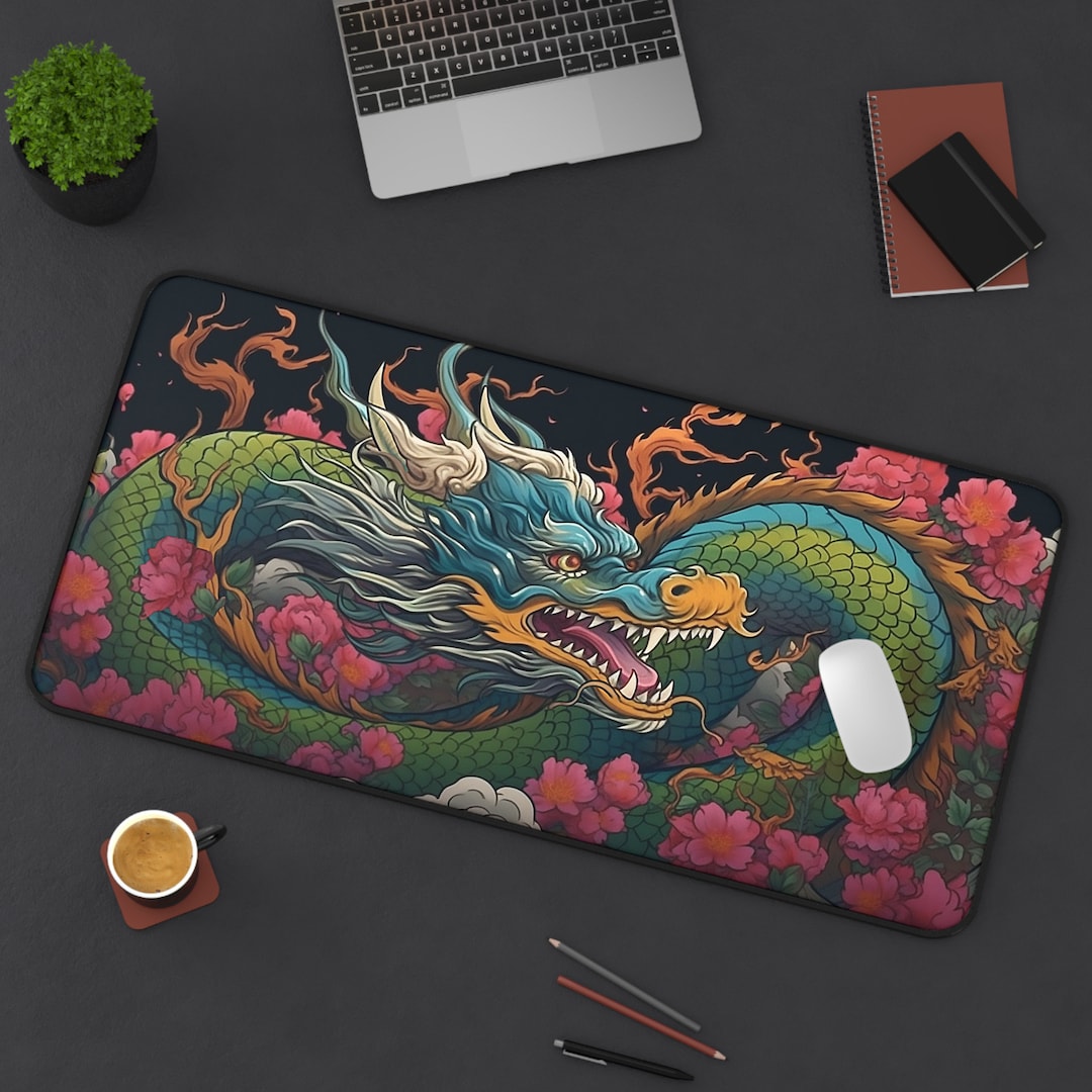 Dragon Ruler Mat Dragon Playmat, TTRPG Play Mat, D&D Theme Mousepad, Dice Rolling Tray ...