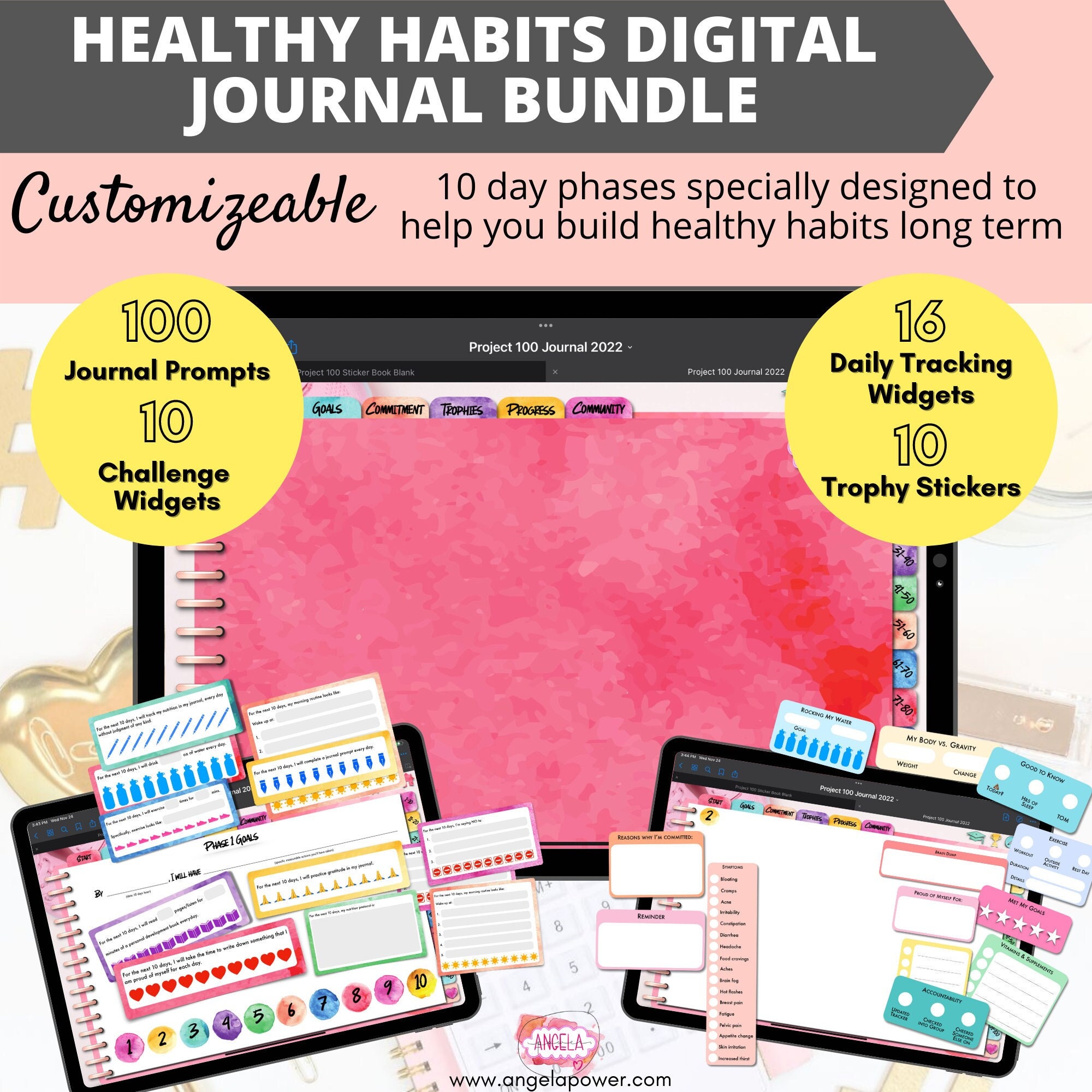 Healthy Habits Digital Journal Digital Health and Fitness Etsy Canada