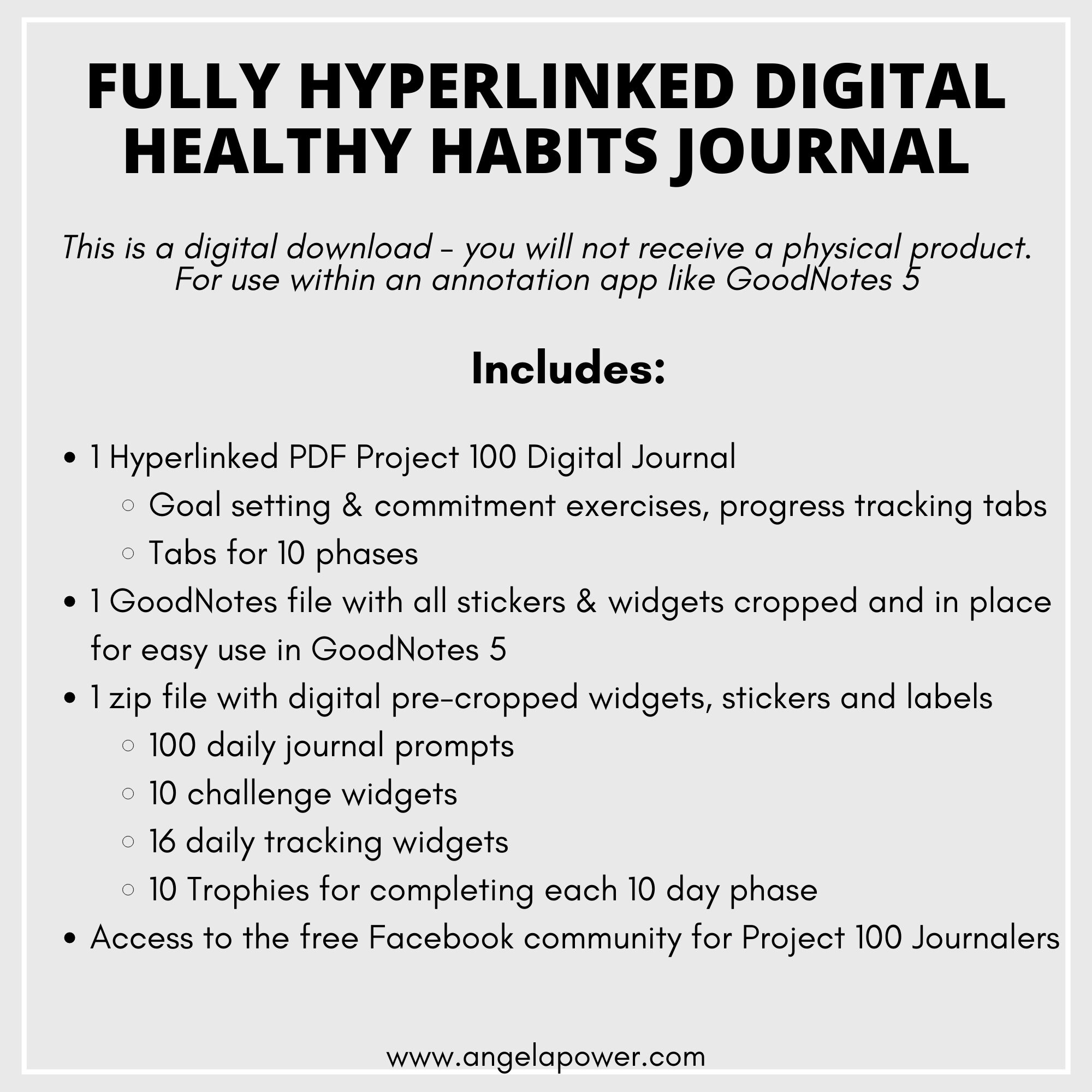Healthy Habits Digital Journal Digital Health and Fitness Etsy Canada