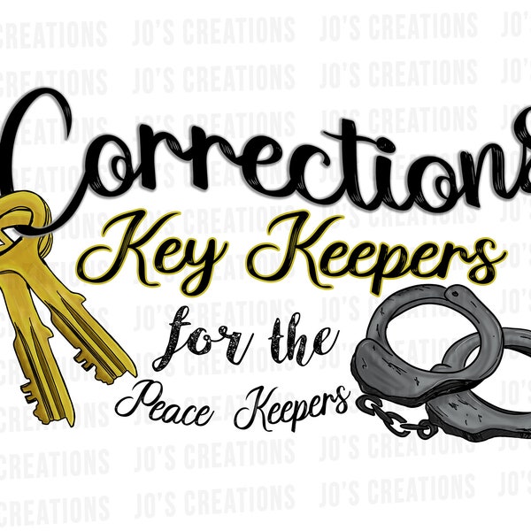 Corrections PNG, Jailer, Art Hand Drawn Digital Download, Printable Artwork, Corrections Team