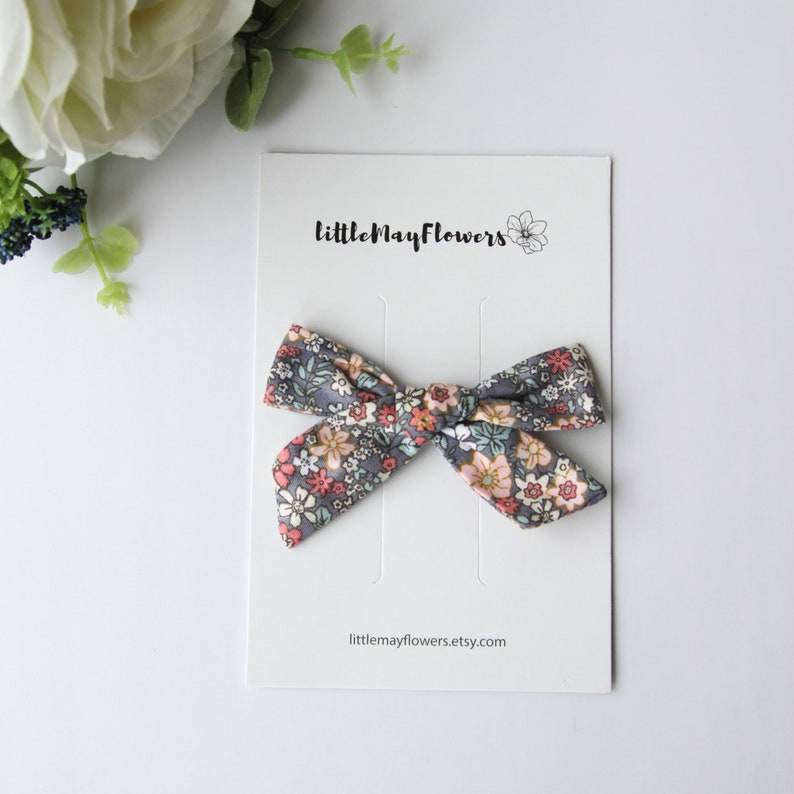 Hair Accessories for Baby and Toddler New Spring Floral Hand Tied Bow Clips Headbands|Handmade Bow Clips Headbands