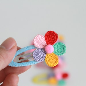 Floral Crochet Hair Clips Toddler Hair Clips Crochet Hair Clips Handmade Hair Clip Toddler Hair Accessories image 2