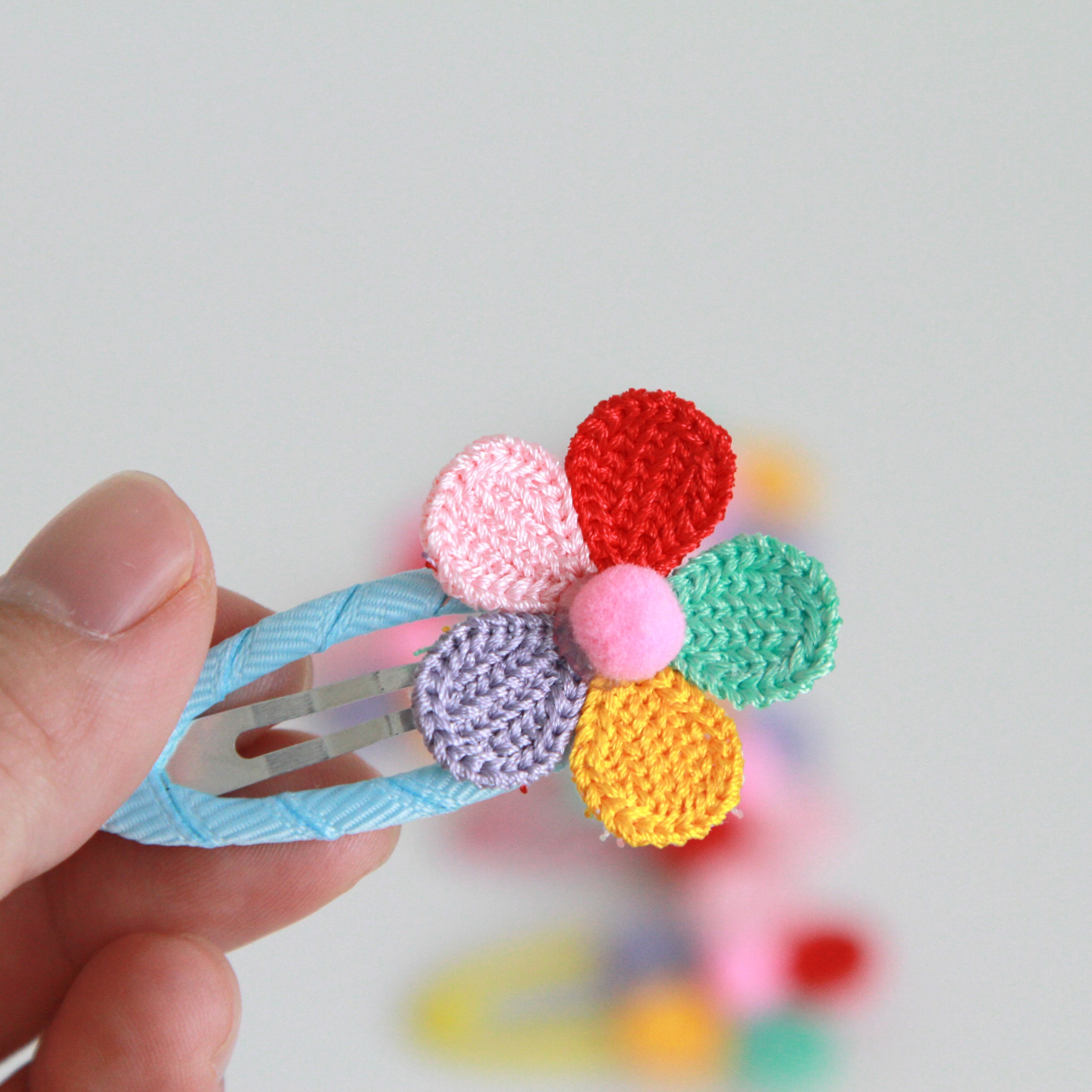 Floral Crochet Hair Clips Toddler Hair Clips Crochet Hair Etsy