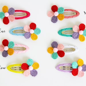 Floral Crochet Hair Clips Toddler Hair Clips Crochet Hair Clips Handmade Hair Clip Toddler Hair Accessories image 3