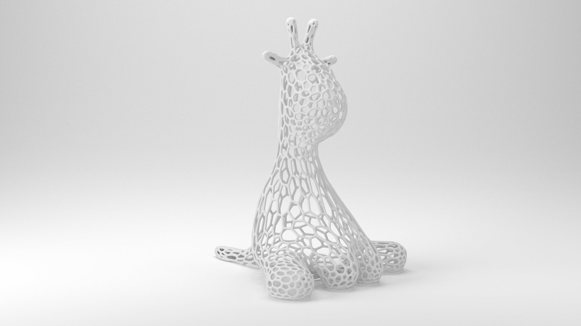3D Printed Baby Giraffe Statue for Nursery Decor Voronoi - Etsy