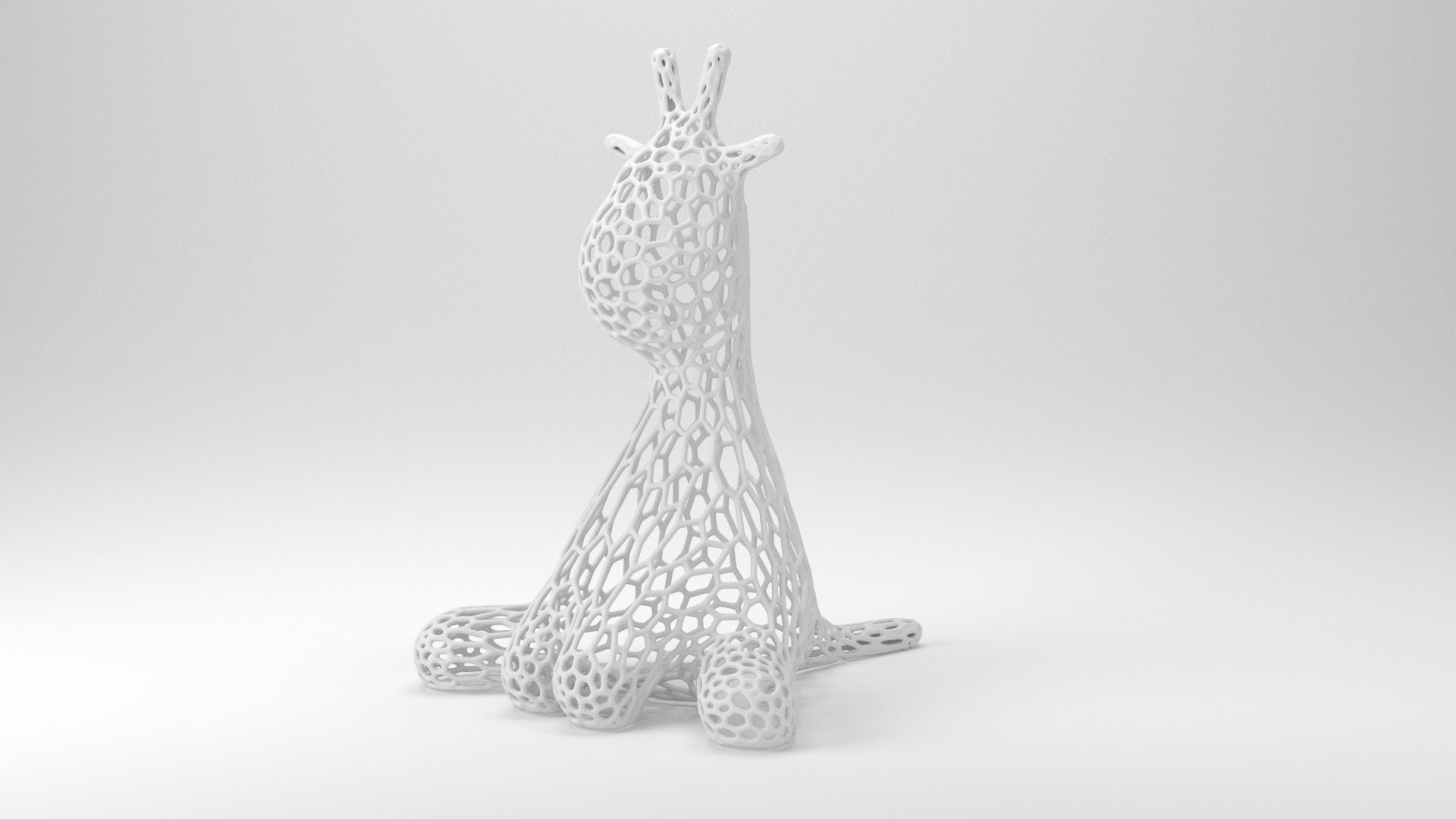 3D Printed Baby Giraffe Statue for Nursery Decor Voronoi - Etsy