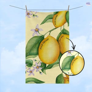 When Life Gives you Lemons Slightly Subtle Hand Towel Fun, Quirky Kitchen Decor, Gag Gift, Bathroom Towel SetL, Lemon Themed Kitchen Towel