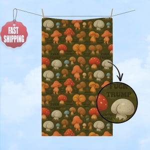 Subtle F*ck Trump Hand Towel, Trump Sucks Mushroom Kitchen Towel, Anti Trump Towel, Political Home Decor, Anti Maga Towel, Hostess Gifts
