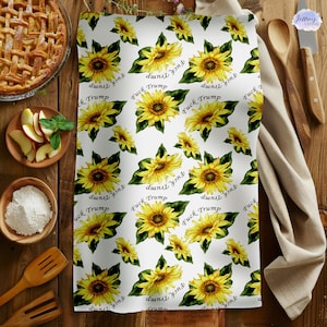 Subtle F*ck Trump Hand Towel, Sunflower Kitchen Towel, Anti Trump Tea Towel, Bathroom Towel Set, FDT, Political Home Decor, Anti Maga Towel