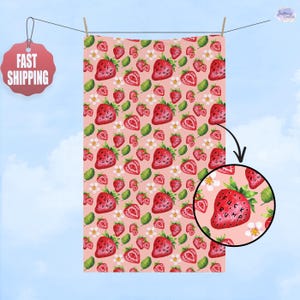 Subtle Trump Sucks Strawberry Hand Towel, Berry Kitchen Towel, Hostess Gift, Sarcastic Liberal Gift, FDT Towel, Funny Political Home Decor