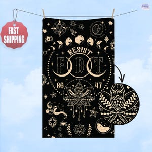 Subtle F*ck Trump Hand Towel, Resist FDT 86 47 Kitchen Towel, Anti Trump Towel, Bathroom Towel Set, FDT,Political Home Decor,Anti Maga Towel