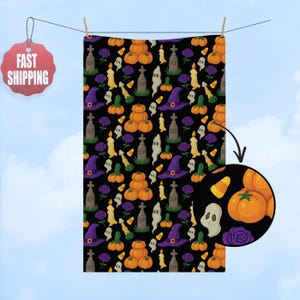 Trick or Treat Hand Towel, Funny Joke Halloween Kitchen Towel,Halloween Tea Towel,Spooky Towel Set,Halloween Dish Towel,Halloween Home Decor