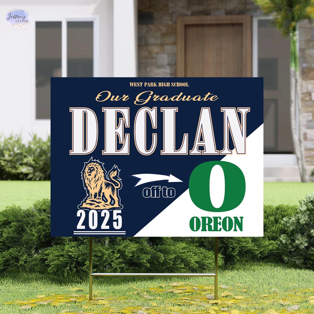 Graduation Yard Sign College Bound, Custom Grad Sign With Text, Class ...