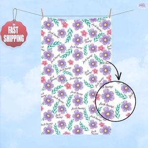 Subtle F*ck Trump Hand Towel, Purple Poppies Kitchen Towel, Anti Trump Tea Towel,Bathroom Towel Set,FDT,Political Home Decor,Anti Maga Towel