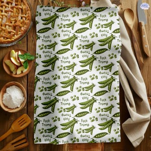 Subtle F*ck Trump Hand Towel, Peas Kitchen Towel, Anti Trump Tea Towel, Bathroom Towel Set, FDT, Political Home Decor, Anti Maga Towel