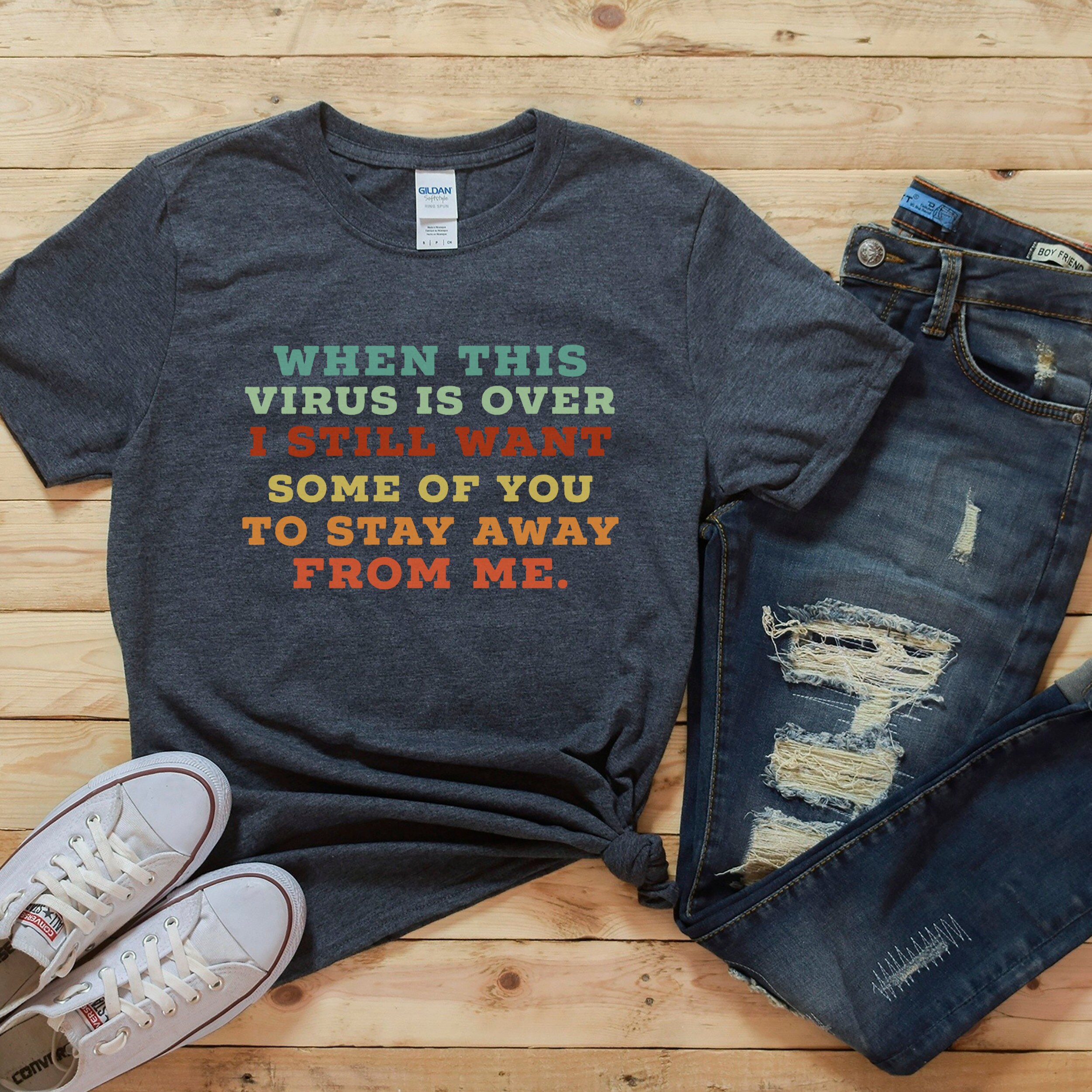 Funny Virus T-Shirt For Women - "When This Virus Is Over" Print Top In Soft Casual Fit