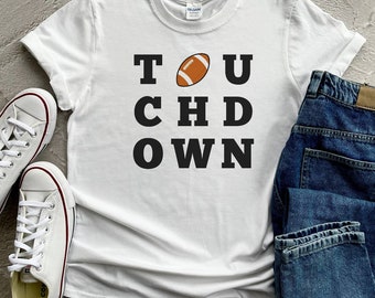 Camiseta de touchdown, esposa de fútbol, fútbol de domingo, camiseta de juego de fútbol, camisa de otoño, camiseta de fútbol, camiseta de fútbol linda, camiseta de touchdown