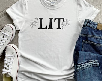 Camisas navideñas divertidas, camisetas navideñas, camisa navideña divertida, camiseta iluminada, camisas navideñas para mujeres, camisetas navideñas, camisas let get lit