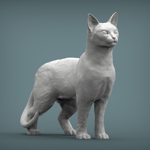 Abyssinian Cat Statue - Handmade Resin Figurine, Realistic Cat Decor Gift for Cat Lovers, Animal Sculpture for Home & Office Display
