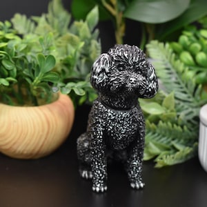 プードルの像 | 愛らしい犬の置物 | 動物愛好家のための室内装飾アクセントとギフト | 手作りの彫刻