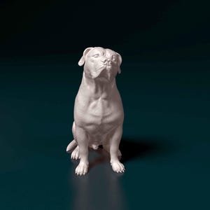 Amerikanische Bulldogge Sitzende Figur - Handgemachtes Geschenk für Hundeliebhaber, Detaillierte Haustierskulptur, Sammler Hunde Dekor für Zuhause