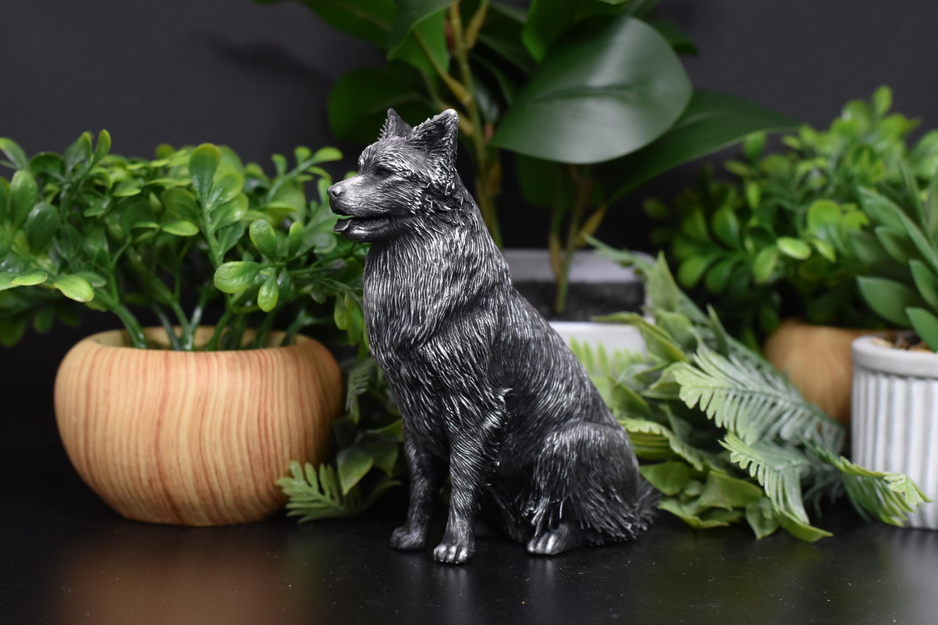 Handcrafted Australian Shepherd Figurine, Detailed Resin Sculpture
