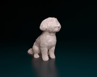 Handcrafted Maltese Dog Statue – Realistic Pet Sculpture, Home Decor