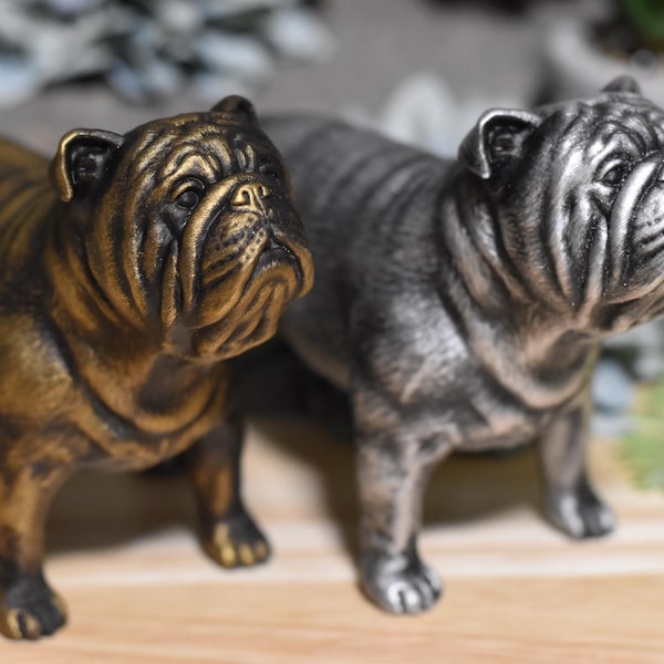 English Bulldog Statue - Handcrafted Resin Dog Figurine - Custom Colors & Sizes Available