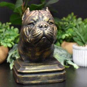 American Bully Bust Figurine, American Bully Dog Gift, American Bully Gift, American Bully Owner, Gift For Dog Owner, Dog Lover Gift