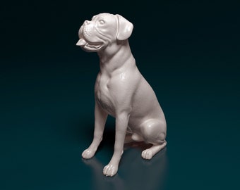 リアルな茶色のボクサー犬の置物：樹脂製のペットオーナメント - Etsy 日本