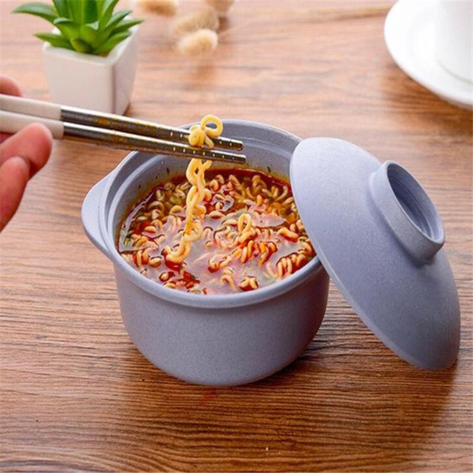 1 Pcs Wheat Straw Instant Noodles Bowls With Lids Hot Rice Etsy