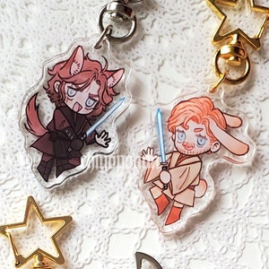 Star Wars ROTS 2&quot; Obi-Wan Anakin Chibi Keychain Charm